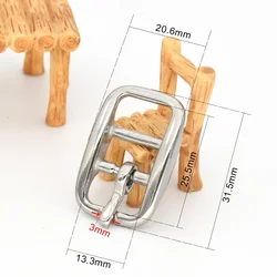 Adjustable Stainless Steel Double-Bar Pin Buckle and Tri-Glide Slider for Horse Halter and Harness Accessories (13mm)
