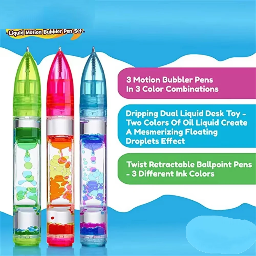 1Pcs Liquid Motion Bubbler Fidget Pen Stress Relief Toy