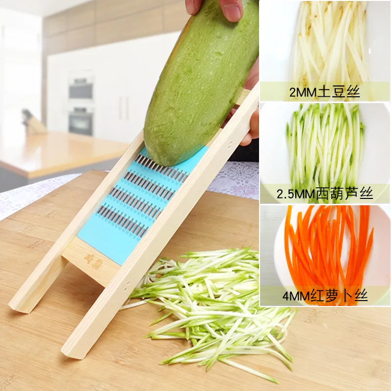 Description Picture 2 of itemWooden Potato Grater Cucumber Vegetable Slicer Salad Kitchen Shredder Cheese Carrot Chopper Potato Peeler French Fry Cutter