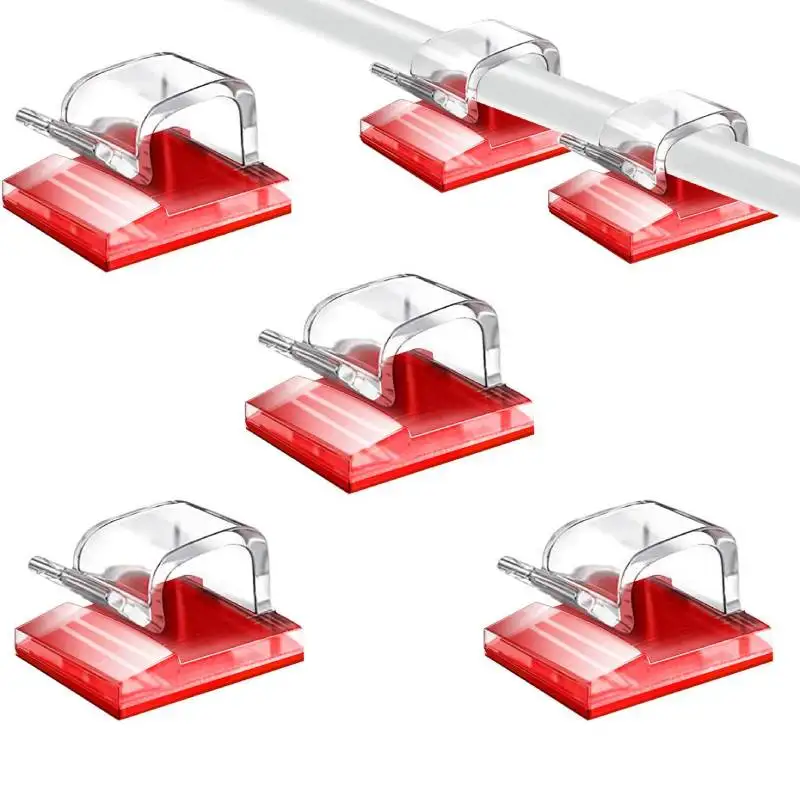 40pcs Self Adhesive Clear Wall Plastic Clips Wire Holder Cord Cable Clips Cables Management for Christmas Fairy Light Decoration cable organizer cable clip