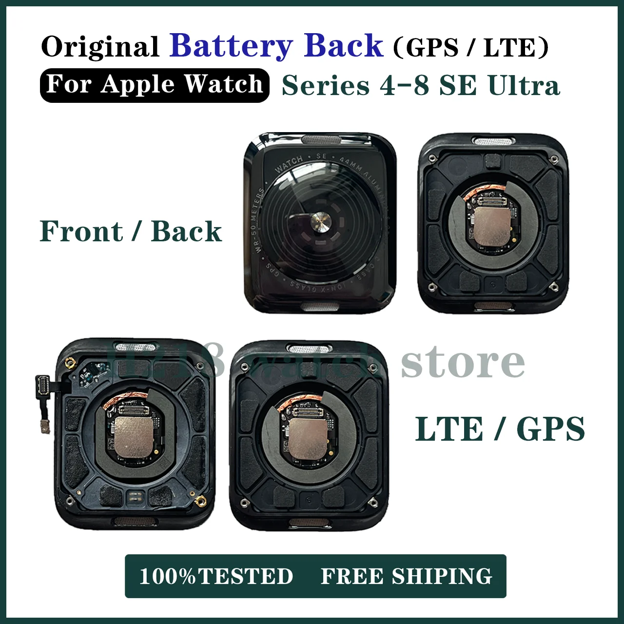 Cover Posteriore In Vetro Originale Per Apple Watch Series 4 5 6 Se 7 8 Circuito Alloggiamento Porta Batteria 40 44Mm Gps / Lte Parti Di Ricambio