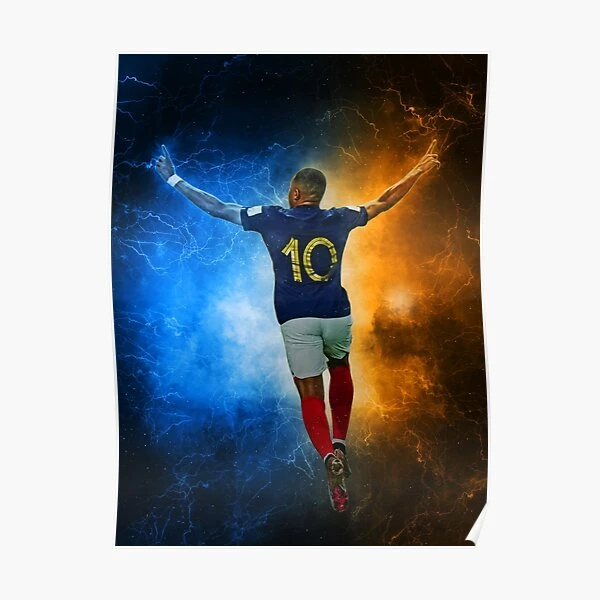 Kylian Mbappé Goal France Football World Soccer Fans Art Mural - AFFICHE  20x30