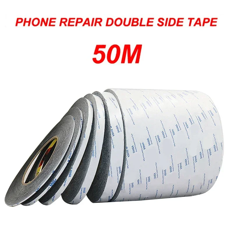 

1mm 2mm 3mm 5mm 6mm 8mm 10mm 12mm 50meters Black Brand New Sticker Double Side Adhesive Tape Fix For Cellphone Touch Screen LCD
