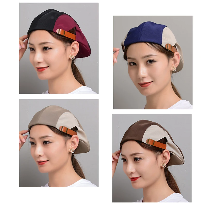 Chef Hat Women's Kitchen Hats Restaurant Chef Hat Men Bakery Cook Cooking Cap Cafe Waiter and Bartender Work Caps Multicolor Adjustable