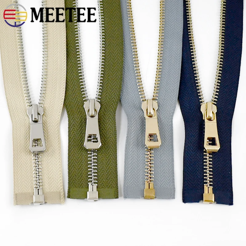 35-85cm 5 재킷용 금속 지퍼, 오픈형 지퍼 테이프, 금색/은색 가방 지퍼 수리, DIY 의류 가방 지퍼, 바느질 액세서리