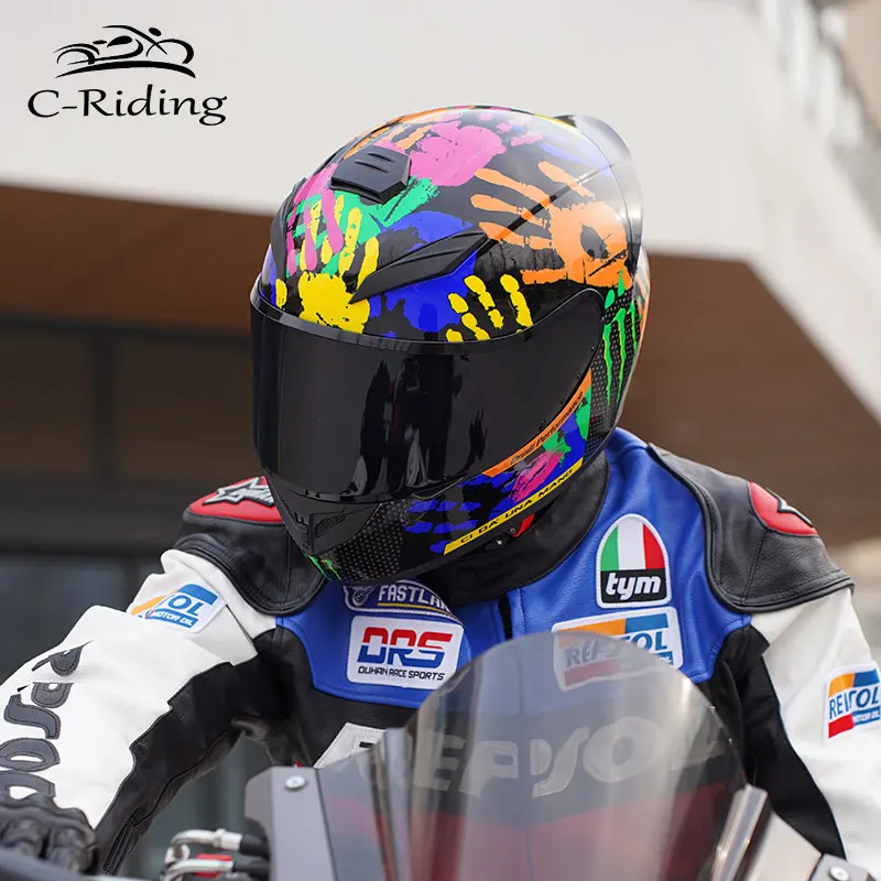 Dot Casco Moto Integrale Casco Da Corsa Di Sicurezza Moto Scooter Casco Moto Modular Capacetes Caschi Casco Unisex