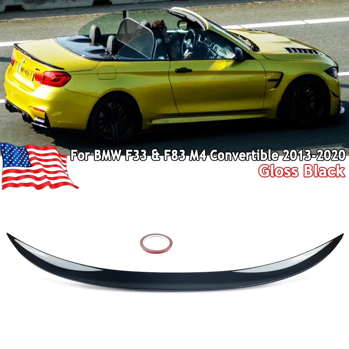 Per Bmw F33 F83 M4 Convertibile 2014-20 M Performance Posteriore Tronco Spoiler Ala Lip