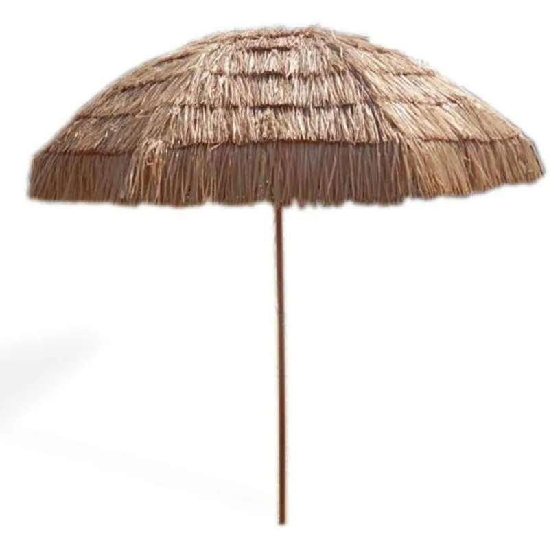 8' Hawaiian Tiki Umbrella, Pool Patio Beach Umbrella, Thatched Tiki
