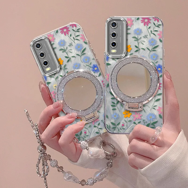3-Piece Cute Flower Phone Case Set with Lanyard and Stand