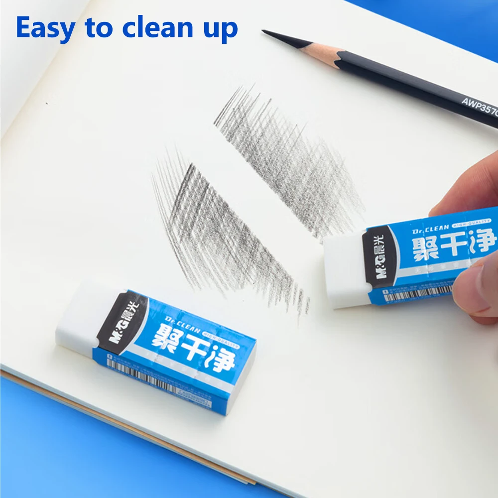 Erasers as pencil eraser,eraser pen,plasticine eraser,eraser refillable pen,biscuit eraser,kneadable eraser,retractable eraser for Elementary Students Not Easy to Leave Marks Neoprene Safe Eraser for Sketching Art School M&G 6pcs