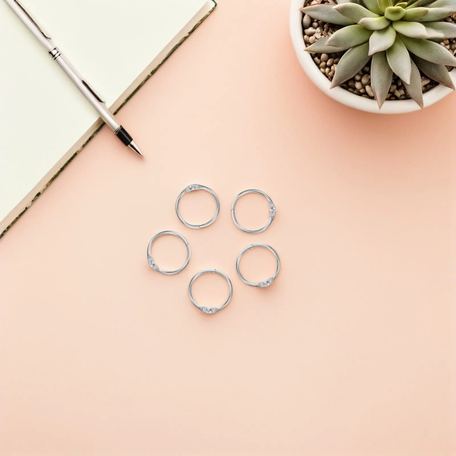 100개입 튼튼한 철제 바인더 링, 오픈형 카드 링 디자인, 루즈리프 용지, 인덱스 카드, 사진 앨범, 다이어리 바인딩, 책 바인딩용