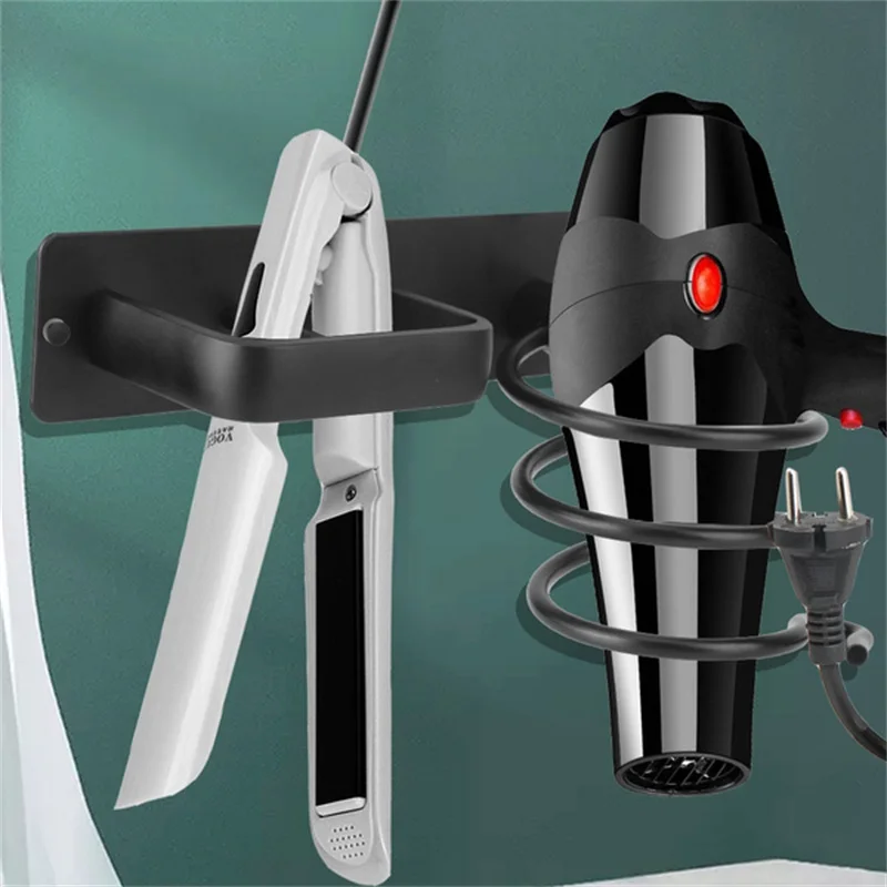 

Hair Dryer Holder Rack Wall Mounted For Bathroom Accessories Shelves Shelf Kitchen Storage Organizer Hardware Home Improvement
