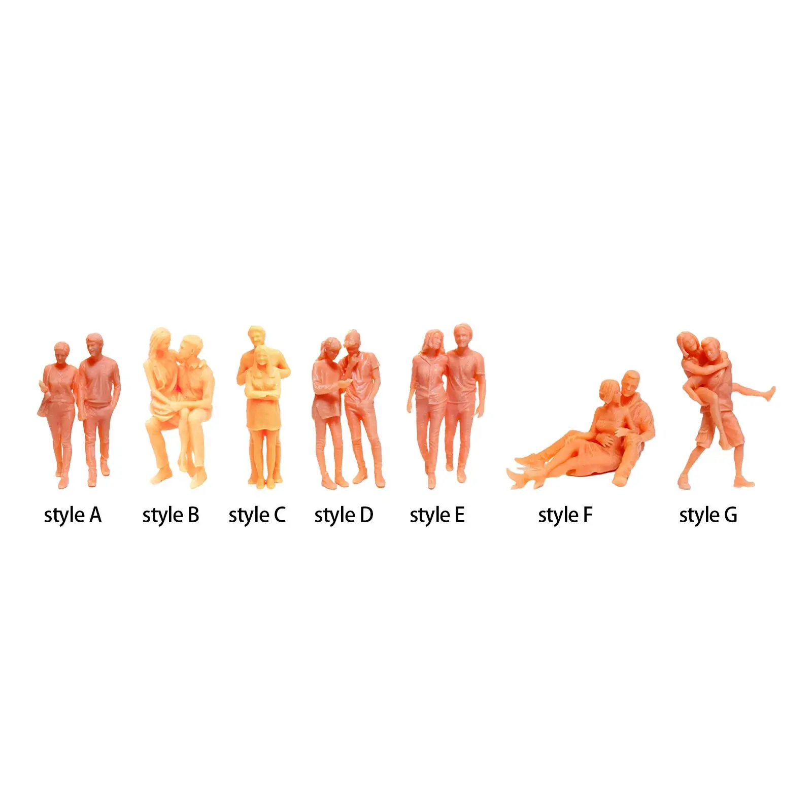 

Miniature People Model Figurines Couple S Gauge DIY Projects Layout Resin 1:64 Unpainted Figure Model 1:64 Couple Figure Decor