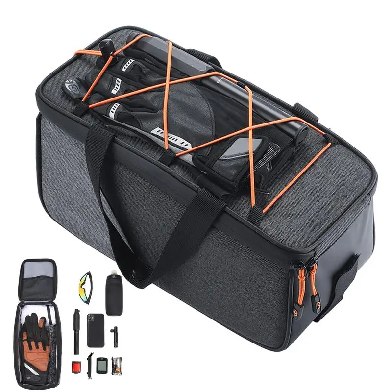 

Bicycle Rack Bag Rear Waterproof Ebike Panniers Pack Bag With 6L Large Capacity With Reflector Cycling Storage Bike Pouch