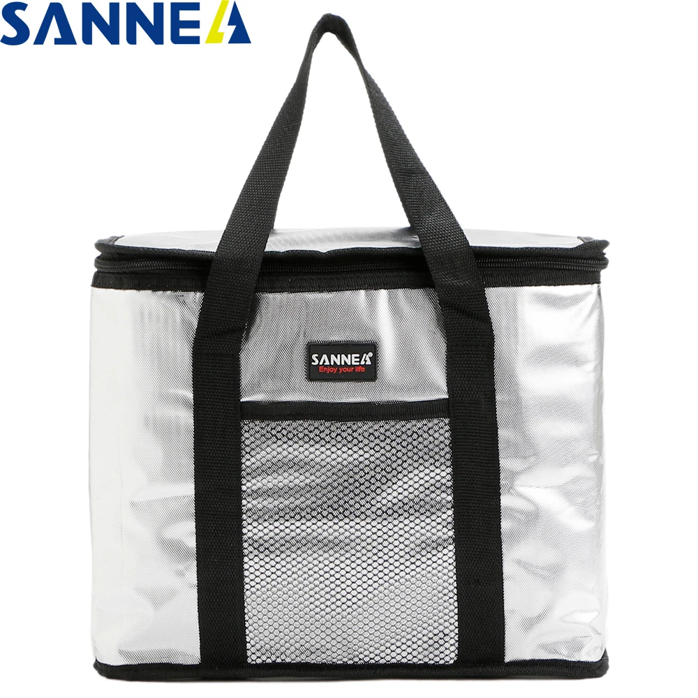 SANNE 8L/16L/26L Aluminum Foil Lunch Bag Waterproof Insulated Thermal Picnic Cooler Bag Refrigerated Fresh Portable Lunch Box