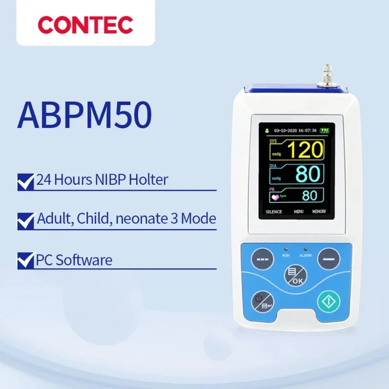 CONTEC ABPM50 24Hours Ambulatory Blood Pressure Monitor Holter BP Monitor Free Software