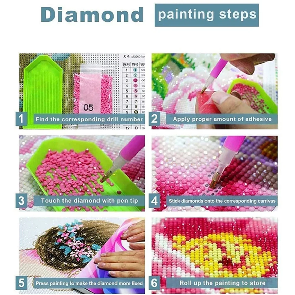 DIY Diamond Painting Full Round Diamond Dandelion 5D Painting DIY Black White Art Wall Decor Living Room Home Decor Gift
