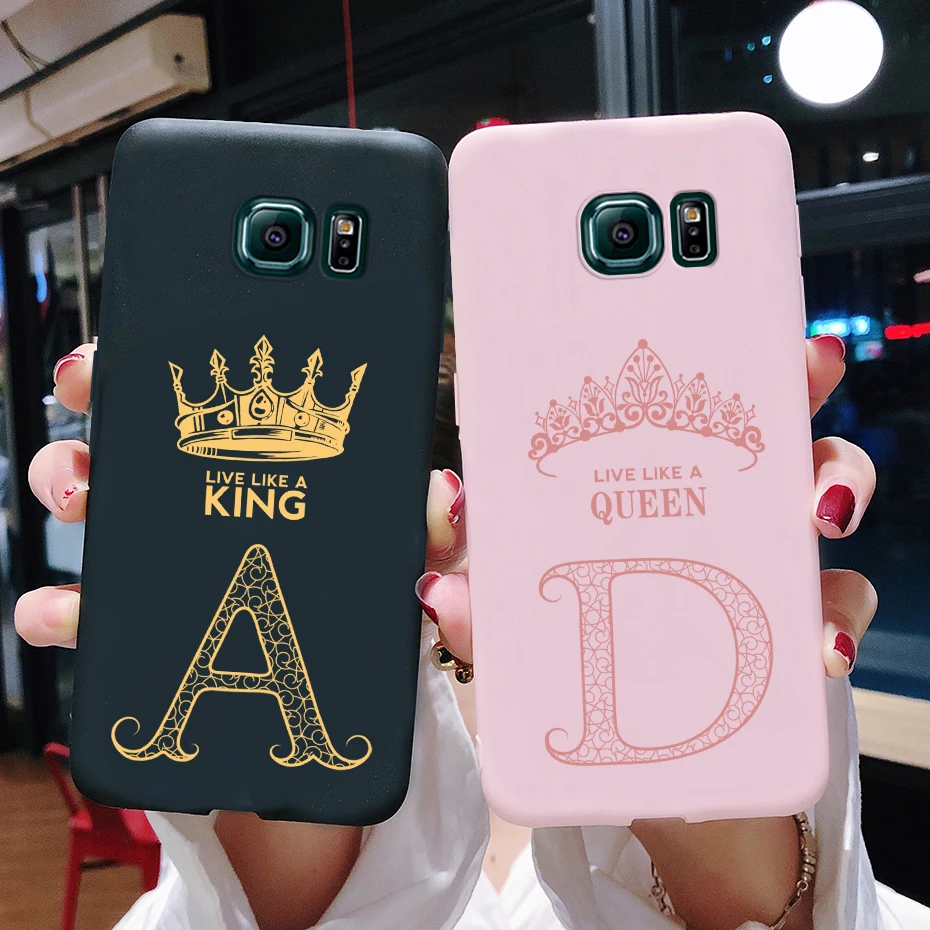 Custodia Morbida In Silicone Tpu Per Samsung Galaxy S6 Edge Case Cute Crown Letters Cover Per Telefono Per Samsung S6 S 6 Edge 6 Edge S6Edge Case