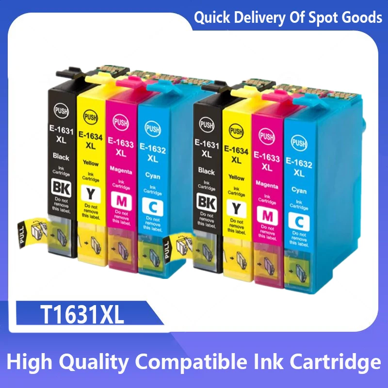 Compatible for Epson 16XL T1631 1631 1632 ink cartridge for WF 2650 WF-2630 WF-2660 WF-2750 WF-2760 XP-320 XP-420 XP-424 qsyrainbow 603xl t603xl t603 compatible ink cartridges for epson xp 2100 xp 2105 xp 3100 xp 3105 xp 4100 xp 4105 wf 2810 wf 2830