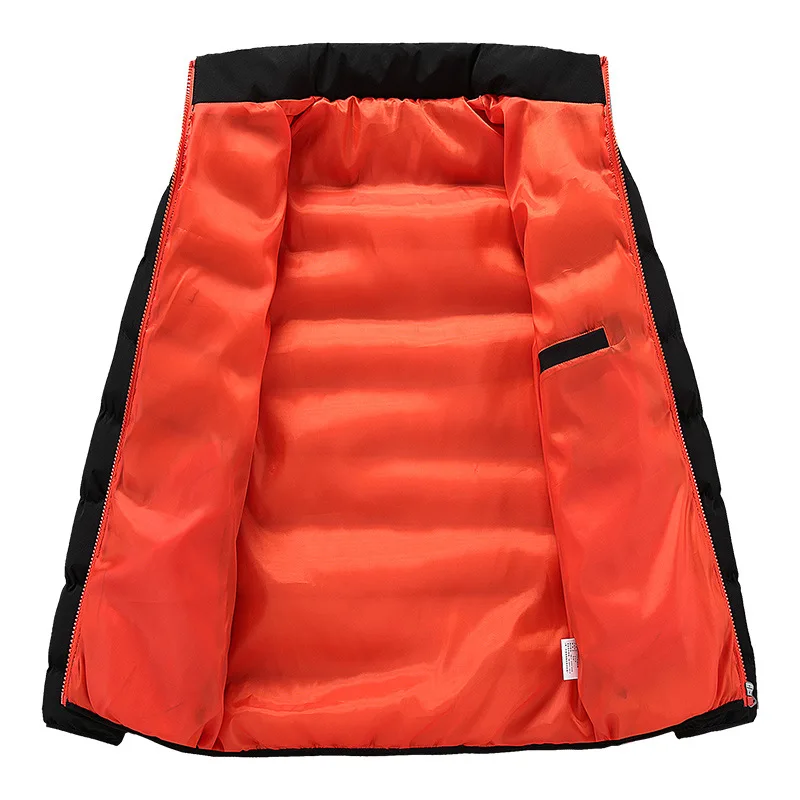 Men's Outwear Coats Solid Stand Collar Male Windbreak Cotton Thick Warm Tops Parka Jackets Men Winter Casual Padded Down Jacket