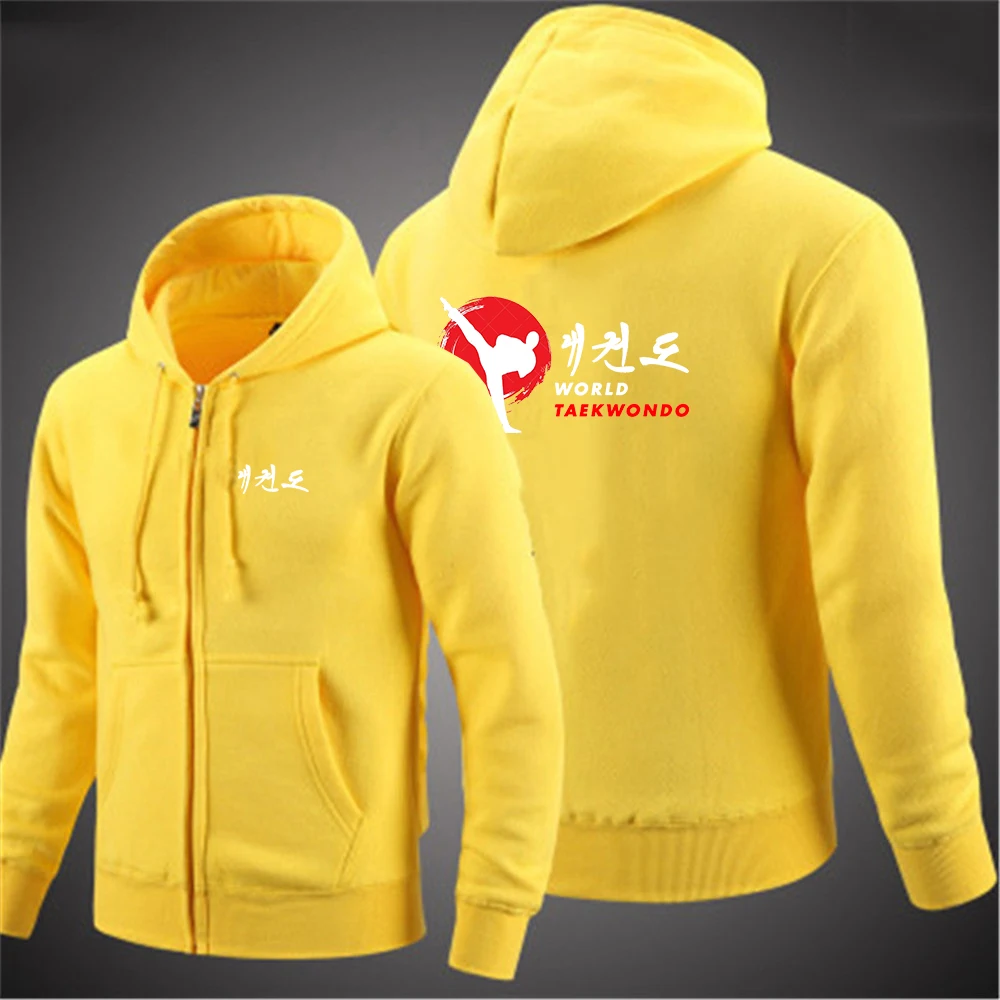 Men's Solid Color Zipper Pullover Long Sleeved Hoodie