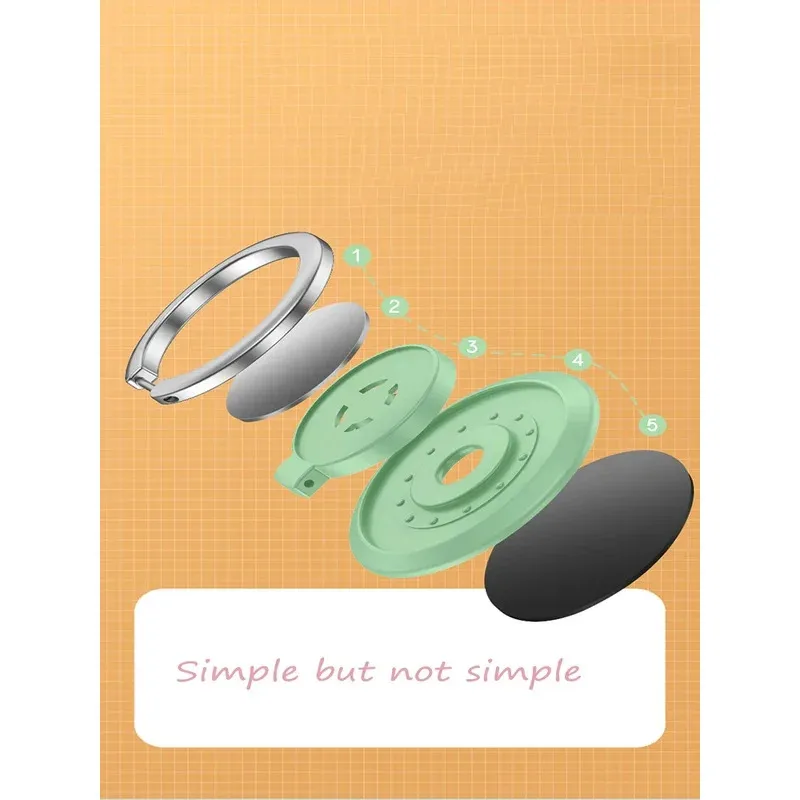 Multi-Pack Finger Ring Holder Stand Grip for Mobile Phones - Magnetic Mount Compatible