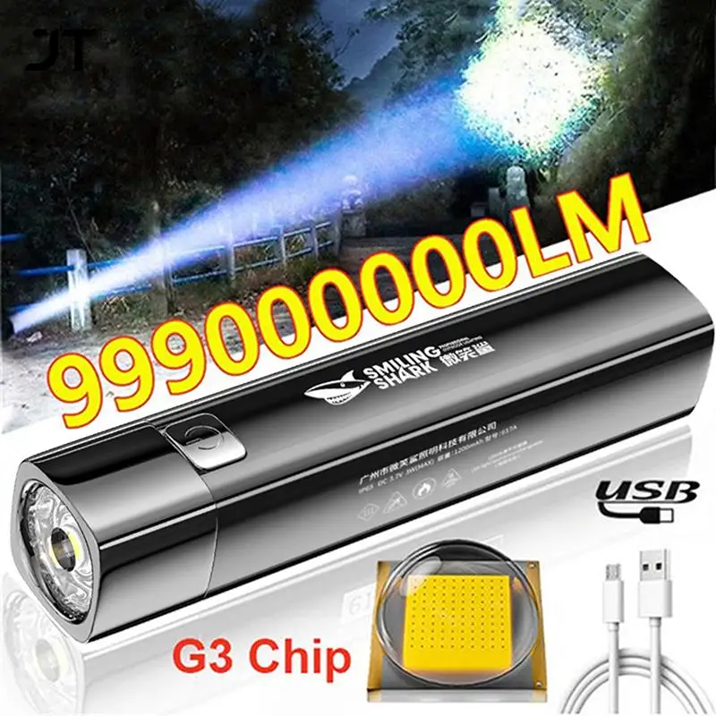 

2 в 1, Ультраяркий тактический светодиодный фонарь G3, 990000LM