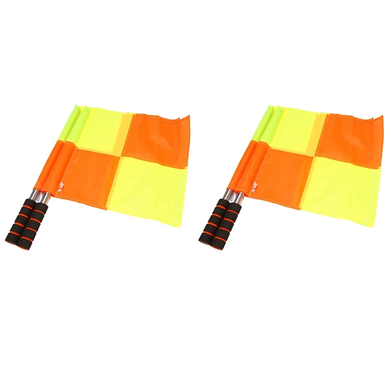 

2X Soccer Referee Flags With Carrying Bag Football Judge Linesman Sideline Fair Play Sports Match Flags Equipment