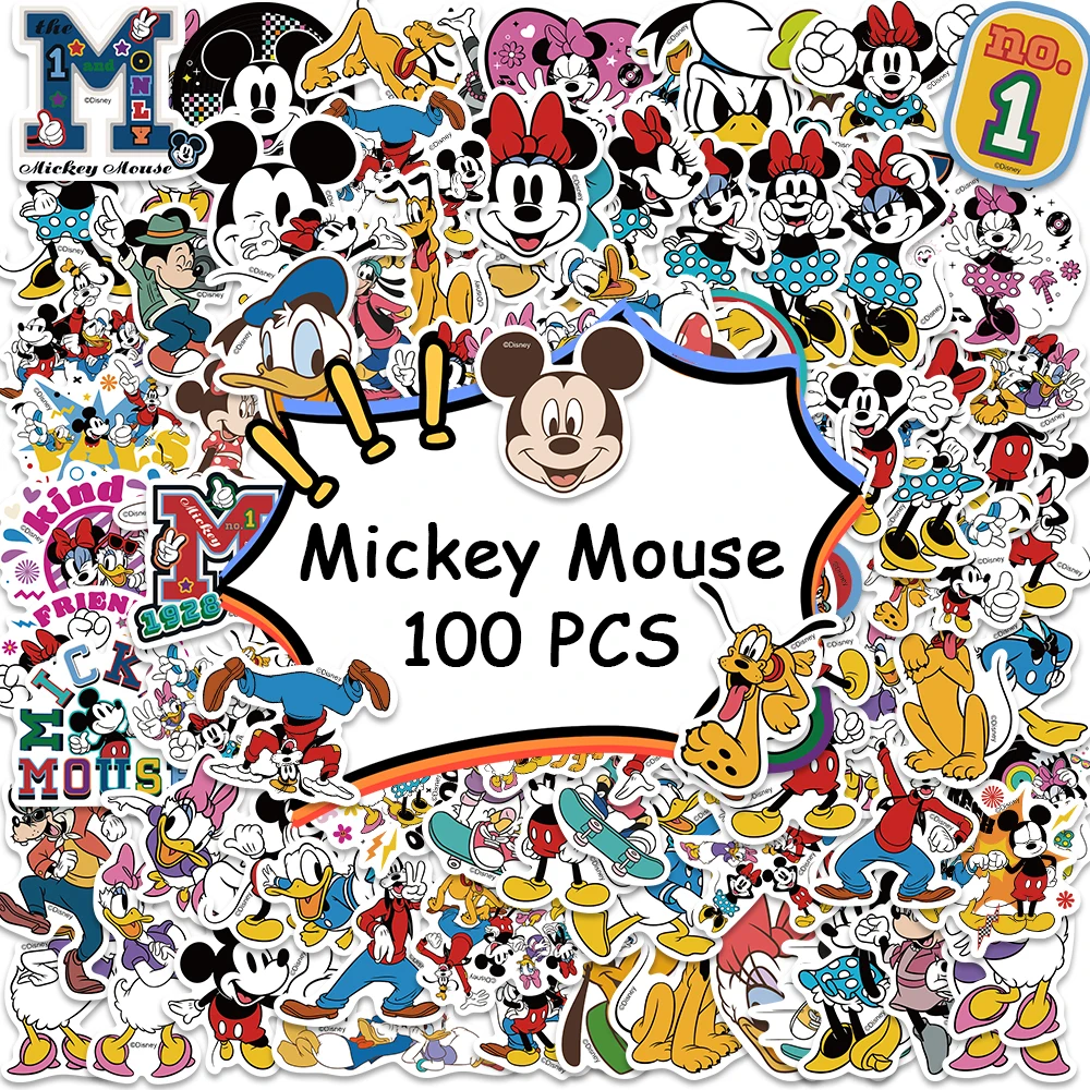 50pcs creative cartoon blue mouse baby stickers harajuku cafe laptop luggage for diy waterproof creative sticker graffiti decals 50/100pcs Disney Cute Cartoon Mickey Mouse Graffiti Sticker DIY Laptop Scrapbook Phone Luggage Bottle Children's Stickers Toy