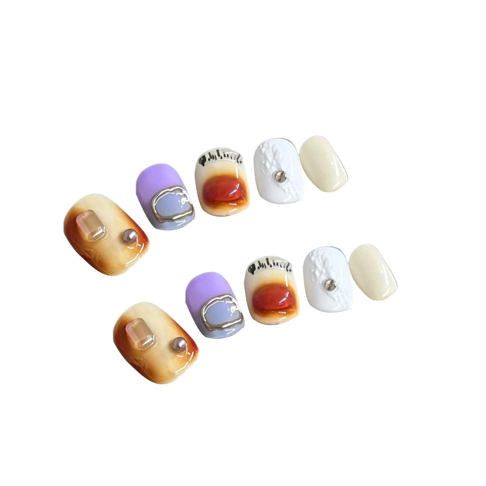 

Карамельные короткие искусственные ногти со стандартным легким и простым приклеиванием искусственных ногтей для профессионального дизайна ногтей, поставка в салон