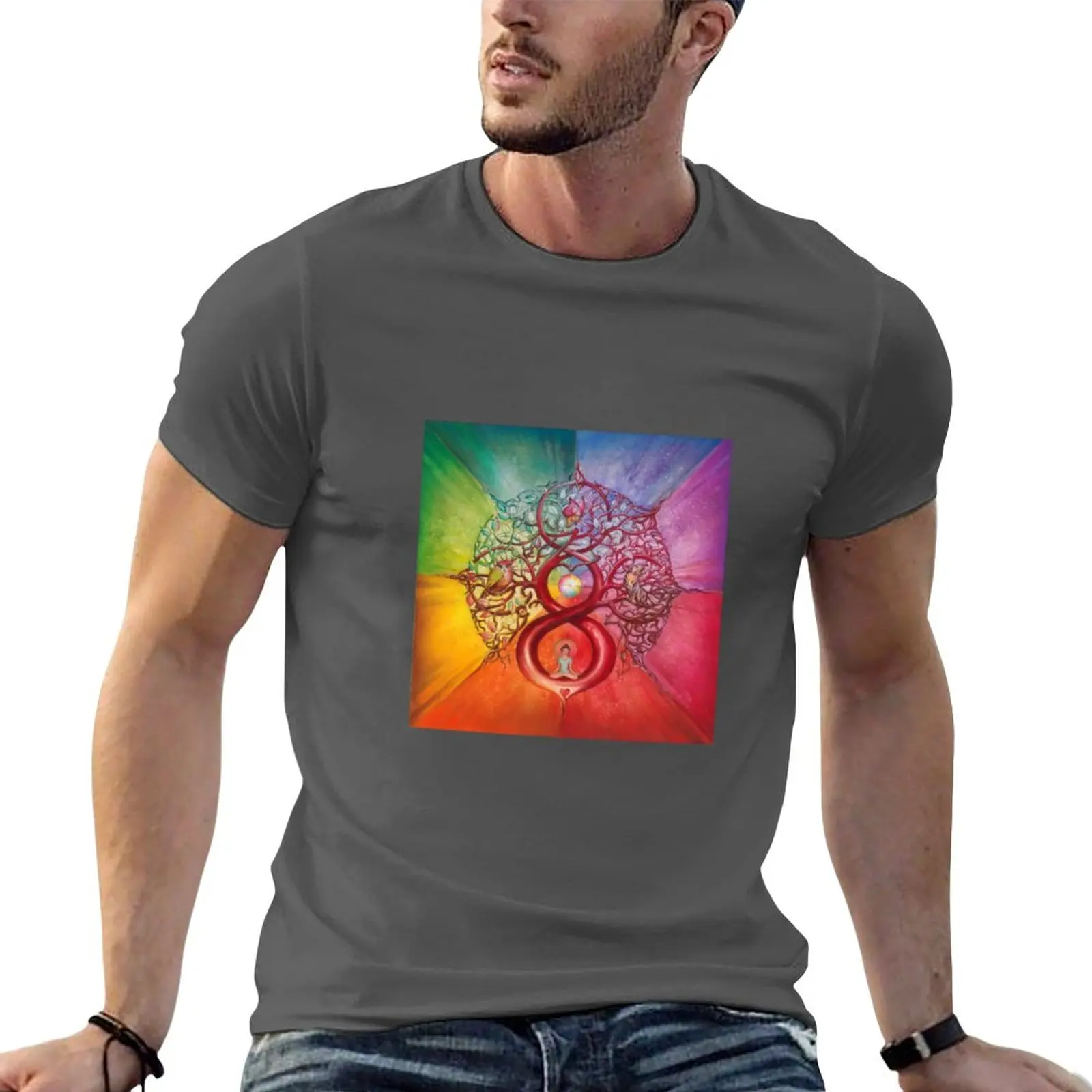 New Heart Of Infinity - Mandala Of Wealth And Balance T-Shirt Kawaii Clothes Plus Size Top Mens T-Shirt Pack