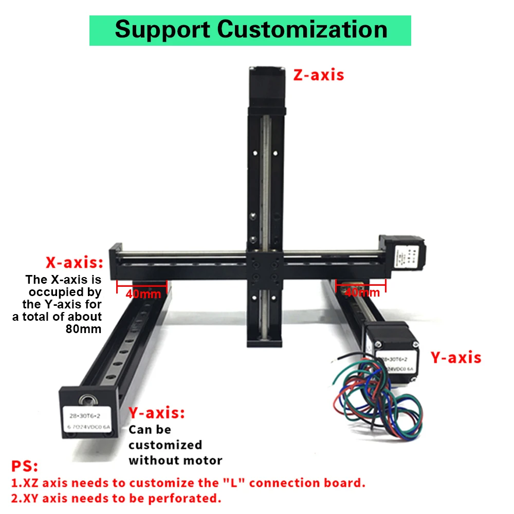 Eujgoov Mini Linear Rail Guide Slide Actuator - 50 Mm Hub