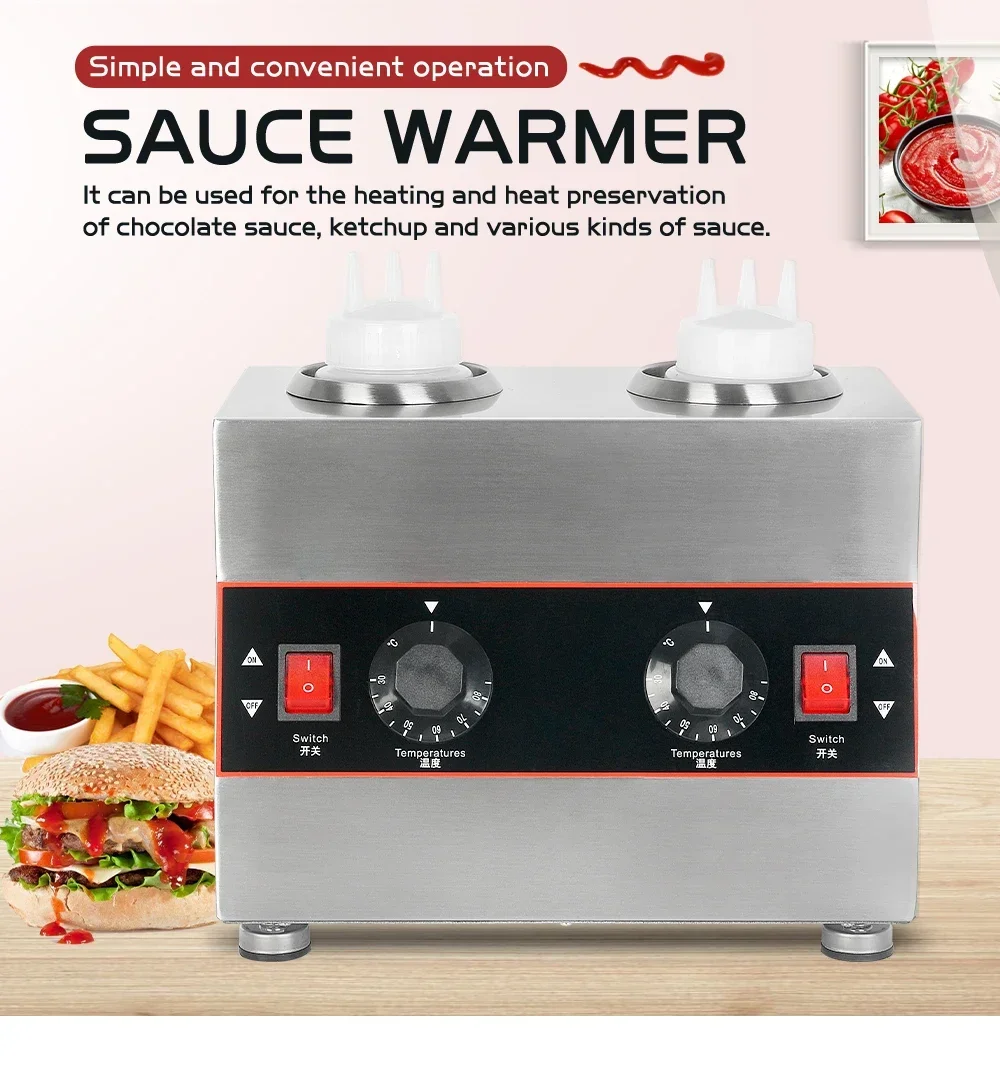 Description Picture 2 of itemHomeWise Commercial Chocolate Heater Sauce Warmer Sauce Insulation Machine 1/2/3/4 Bottles Soy Jam Heater Filling Machine