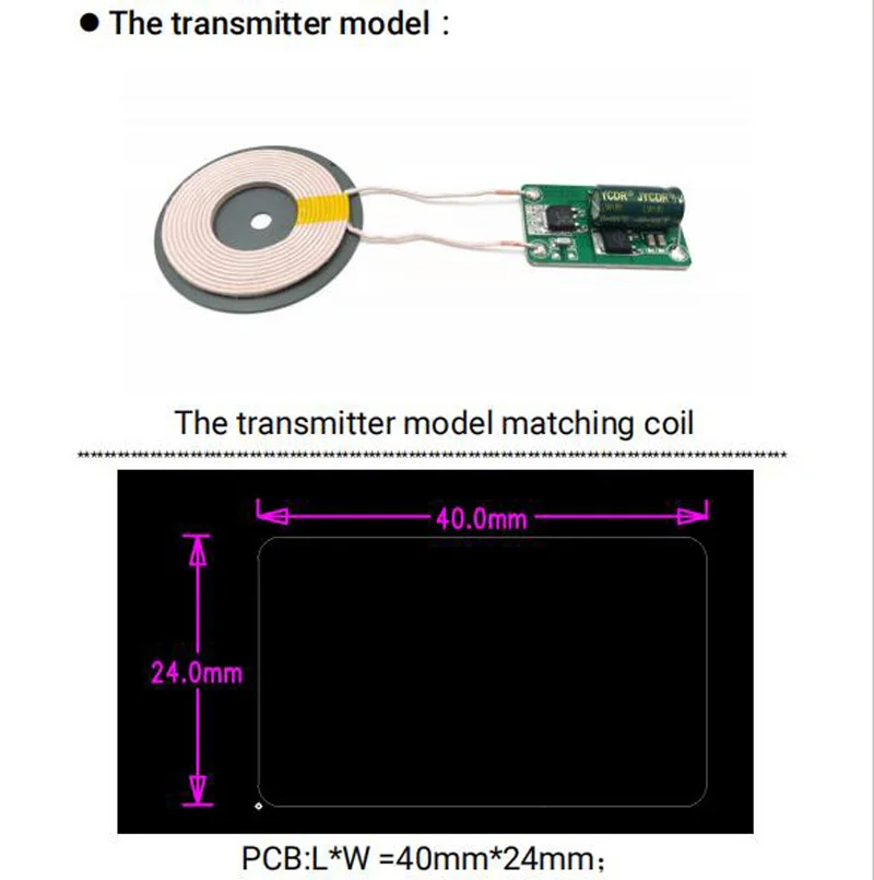 DYKB 50W DC 12V 24V 2,5A drahtloses Netzteil Lademodul Sender + Empfänger hocheffizientes magnetisches Isolationsblatt – Detail 3
