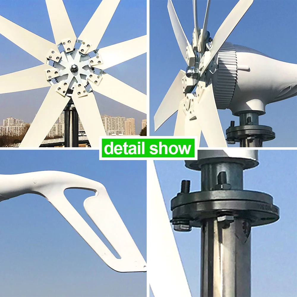 Utilização de energia eólica da turbina eólica Utilização de 10000W 12V/24V  6 lâmina Gerador de vento horizontal moinho de vento com controlador de  carga para acampamento em casa,12v