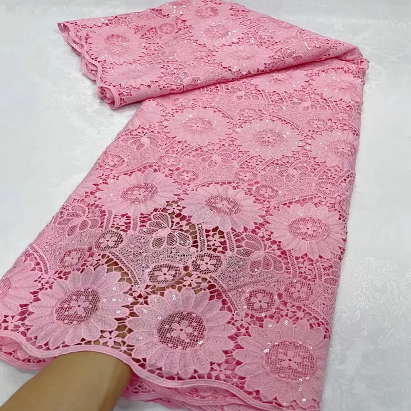 Embroidered Guipure Lace Cupion Fabric Newest Occasional Sewing Cord Cloth Wedding Wear High Quality TS2062