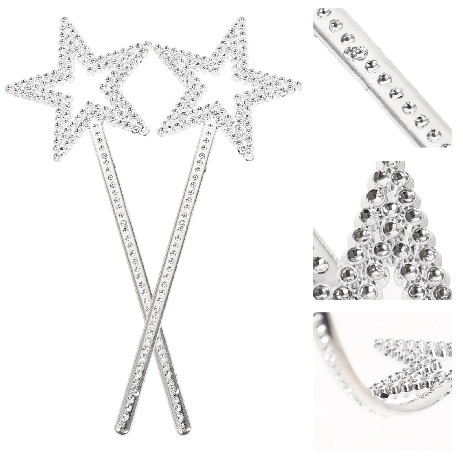 

Pentagram Fairy Stick Makeup Prop Stick Star Wand Silver Fairy Wands Star For Birthday Wedding Christmas Party Costume