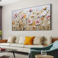 Mintura,100% Handpainted 3D Knife Flower Oil Painting on Canvas,Modern Home Decor,Wall Art Picture,Abstract Texture Large Poster 3