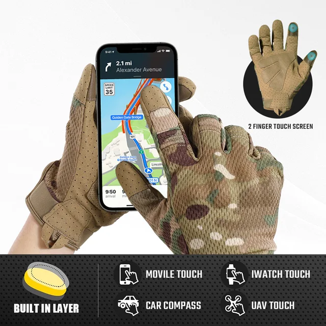 Camo Touchscreen Tactical Outdoor Gloves 5
