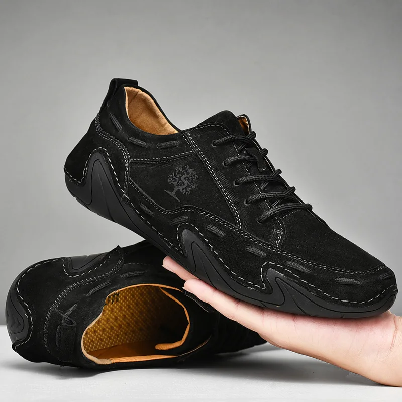 Genuine Leather Octopus Bean Men Loafers Walking Sports Driving Shoes