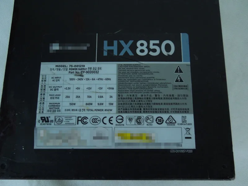 Corsair * Ship HX850 Rated 850W Desktop Computer Power Supply Half Module 80 Gold Medal