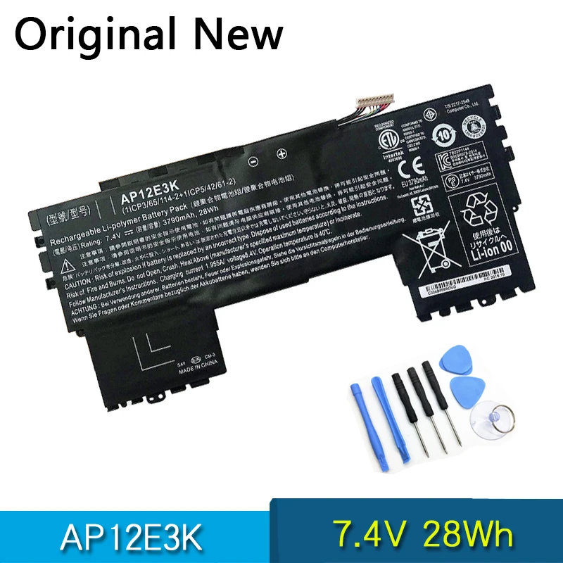 

NEW Original AP12E3K Laptop Battery For ACER Aspire S7 S7-191 Ultrabook 11" 7.4V 28Wh Batteries