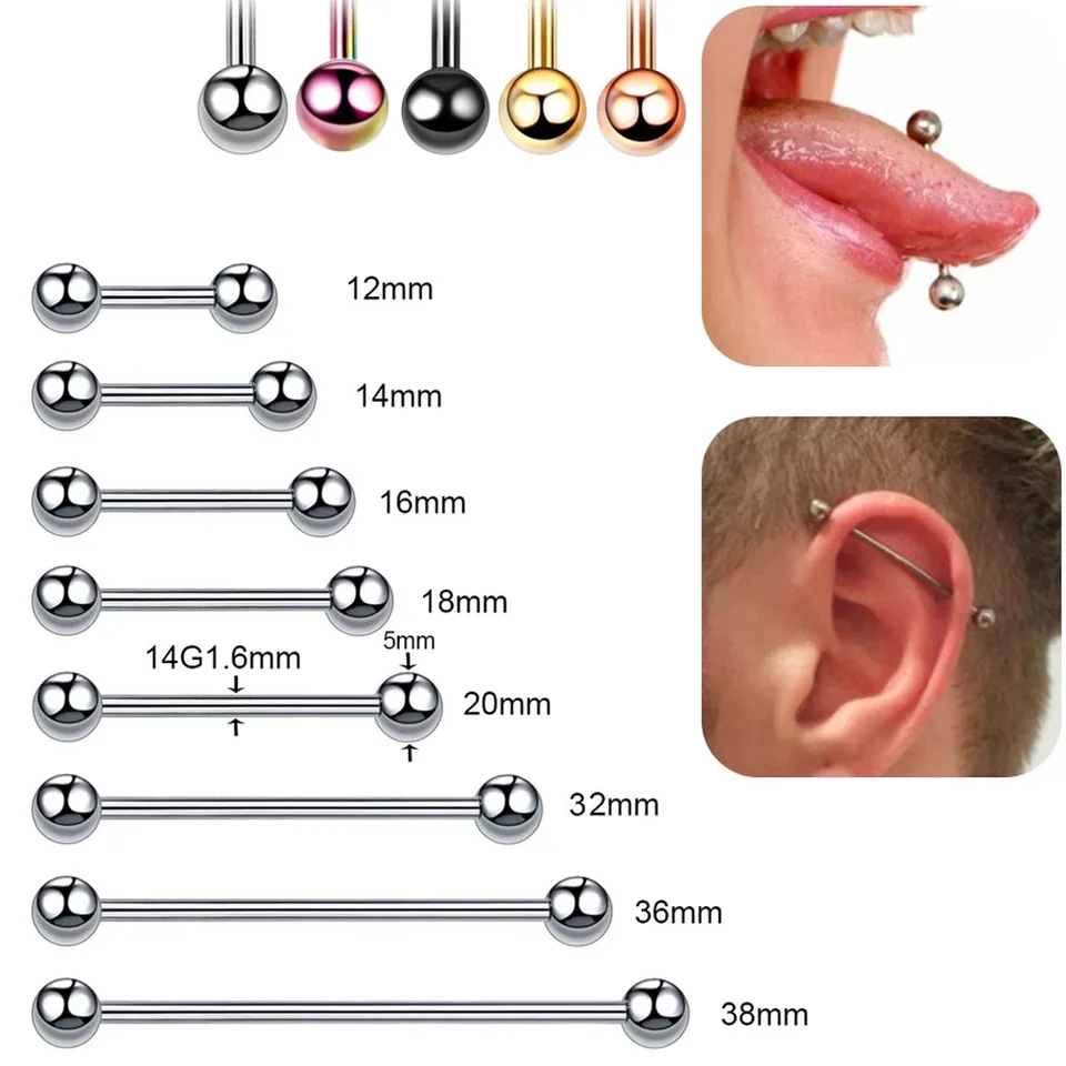 Piercing Langue Titane Anodisé Gemme