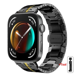 Stainless Steel Adjustable Metal Strap Bracelet for Fit 3 (Black Gold)