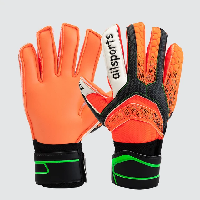 Shinestone Kids Adults Size Soccer Goalkeeper Gloves Professional Thick Latex Soccer Goalie Gloves With Finger Protection 873 orange