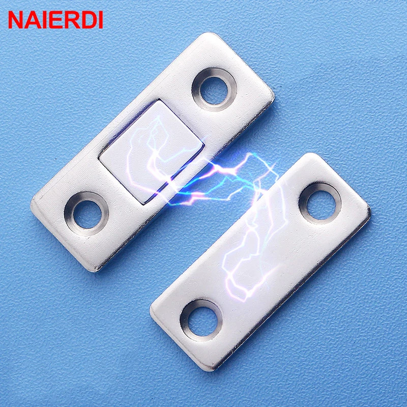 NAIERDI 2pcs/Set Magnetic Cabinet Catches Magnet Door Stops Hidden Door Closer With Screw For Closet Cupboard Furniture Hardware