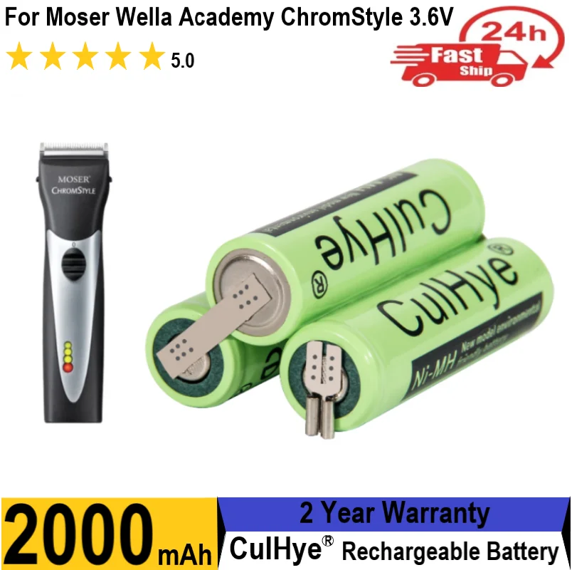 Ni-MH 3.6V 2000mAh Replacement Battery for Moser Wella Academy ChromStyle 1871 Super Cordless 1872 Clipper 1871-7590