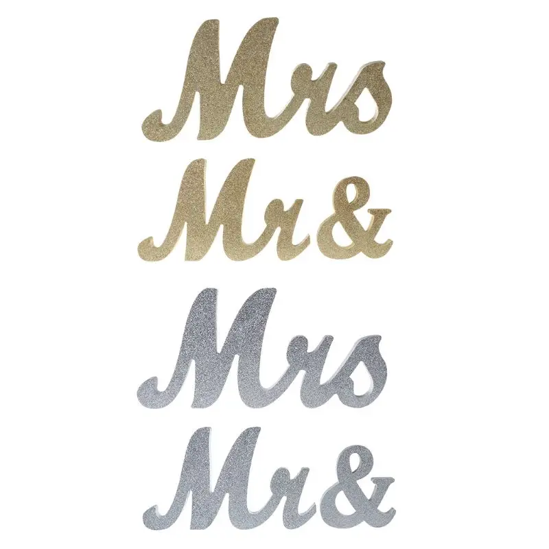 

Wedding Reception Sign White Wooden Letters Mr & Mrs Table Centrepiece Decor Set