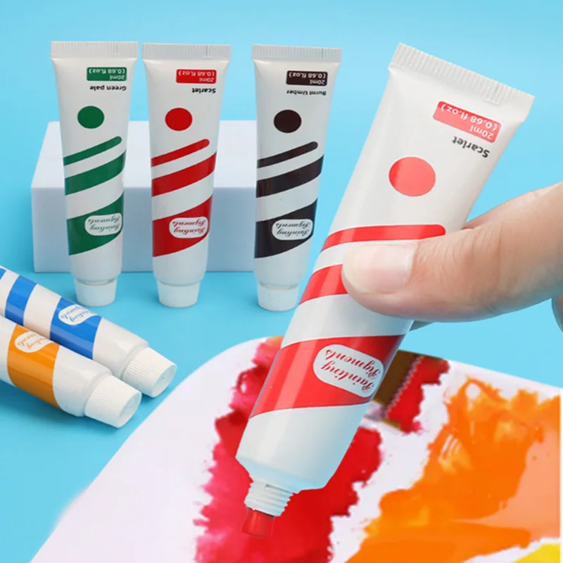 

12-color Gouache Paint Set Beginners Children's Painting Art Graffiti DIY Fluid Portable Pigment Safe Non-toxic Gouache