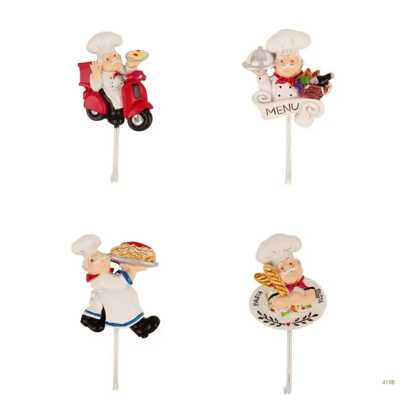 

41XB Chef Shape Hooks Wall Door Clothes Coat Hat Hanger Restaurant-Decor
